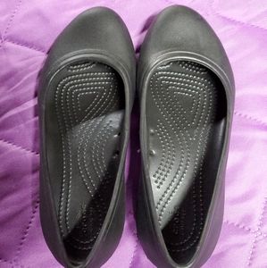 Crocs (black) at work flats size 6 used